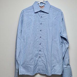 THOMAS PINK SLIM FIT STRIPED BUTTON SHIRT 16.5-EUC